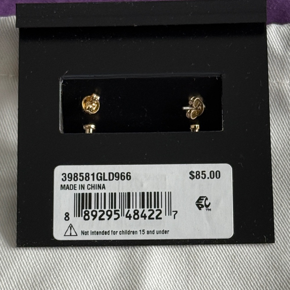 Coach Gold Dinosaur Earrings - Picture 3 of 3